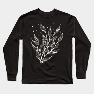 Sage Green Leaves Long Sleeve T-Shirt